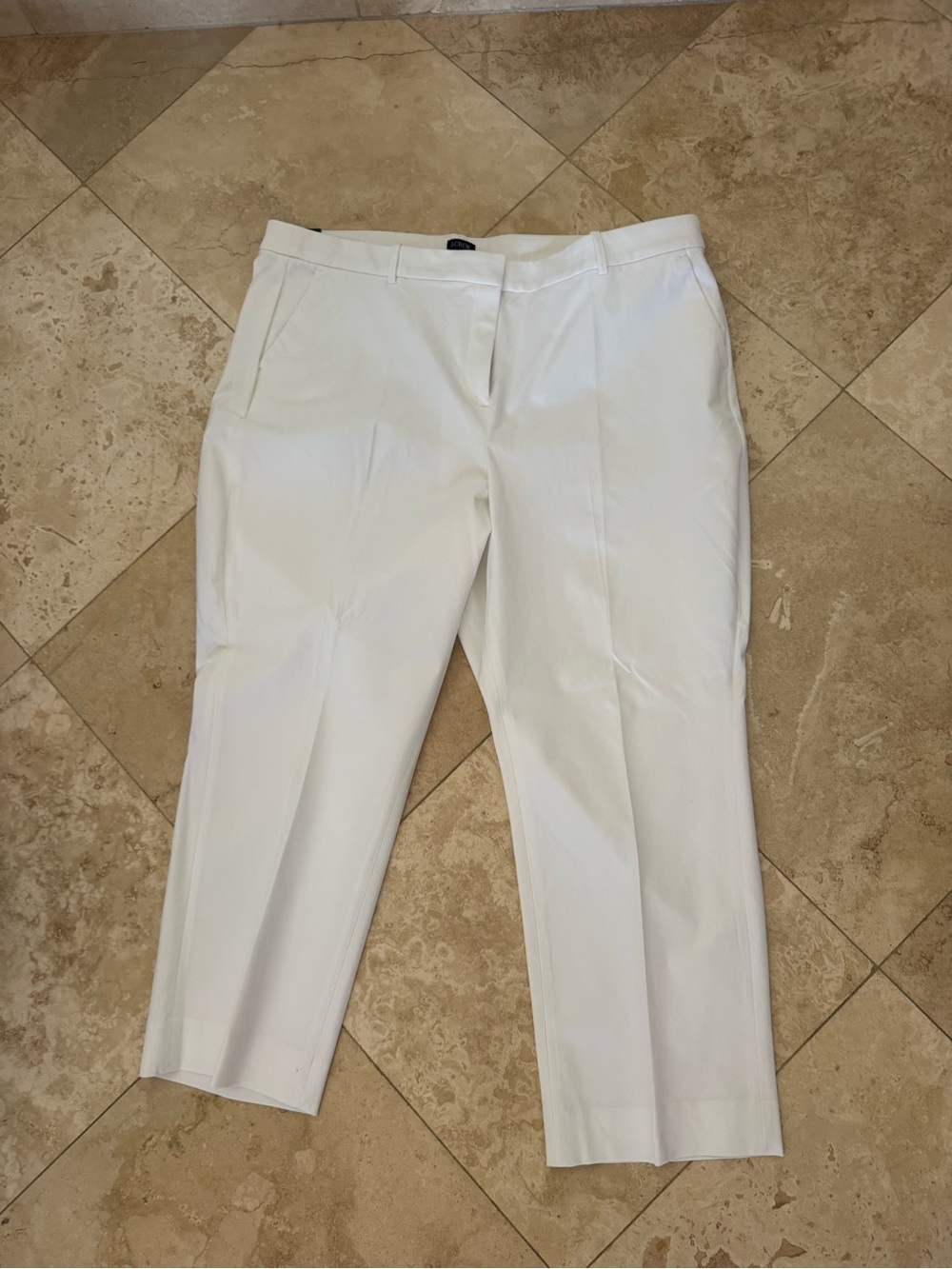 J. Crew White Ankle Cropped Dress Pants